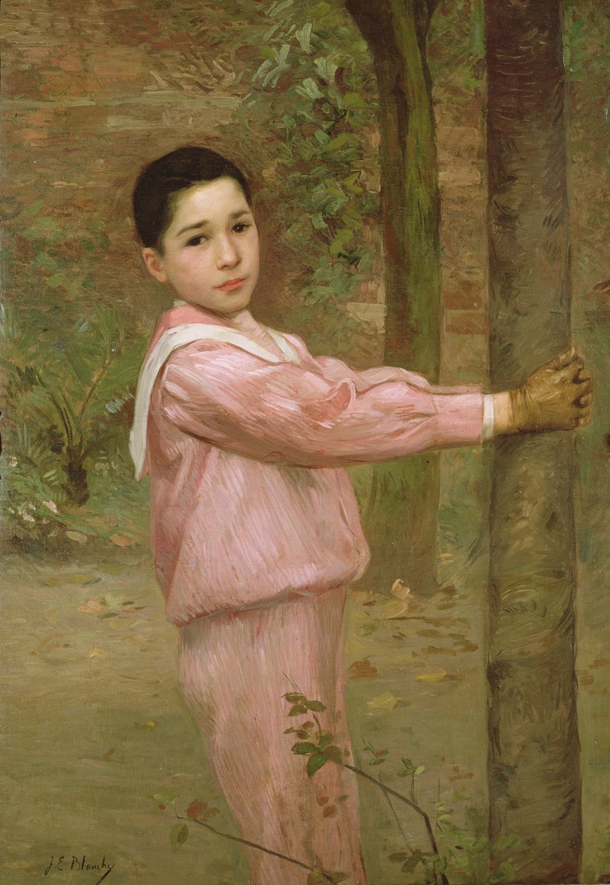 Portret chłopca w różowym marynarskim garniturze autorstwa Jacques Emile Blanche