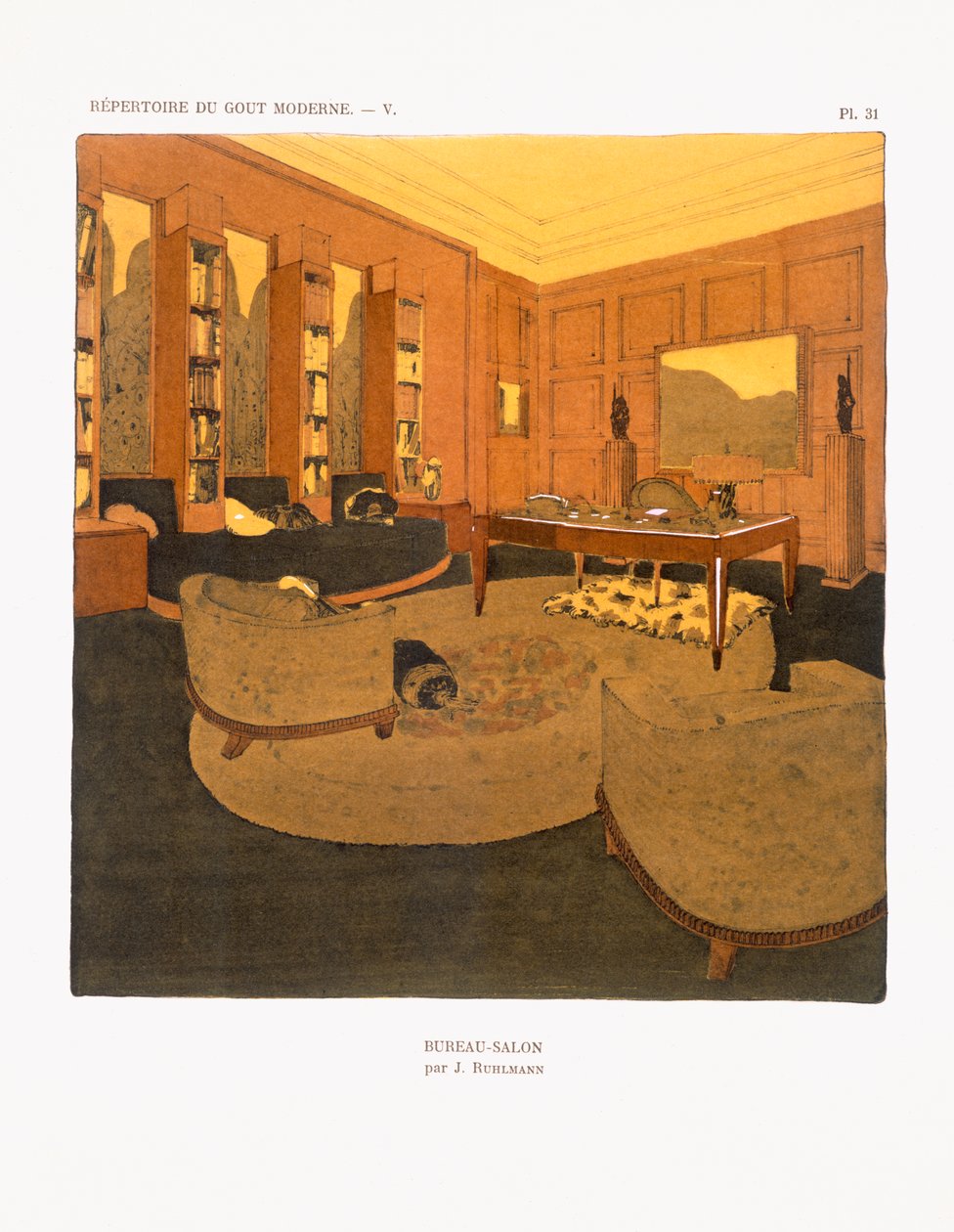 Biuro-salon, 1929 autorstwa Jacques Emile Ruhlmann
