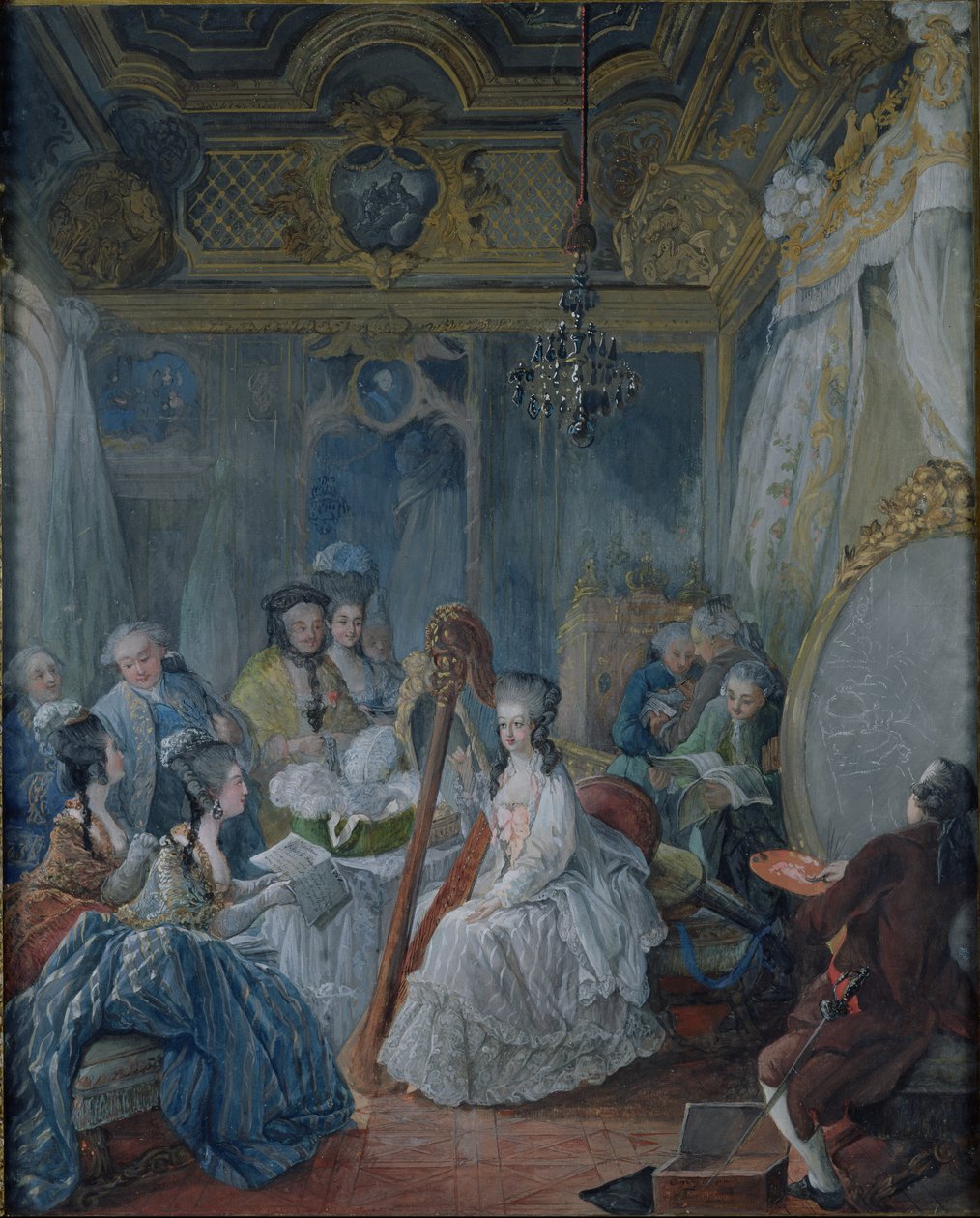 Maria Antonina (1755-93) w swojej komnacie w Wersalu w 1777 autorstwa Jacques Fabien Gautier d