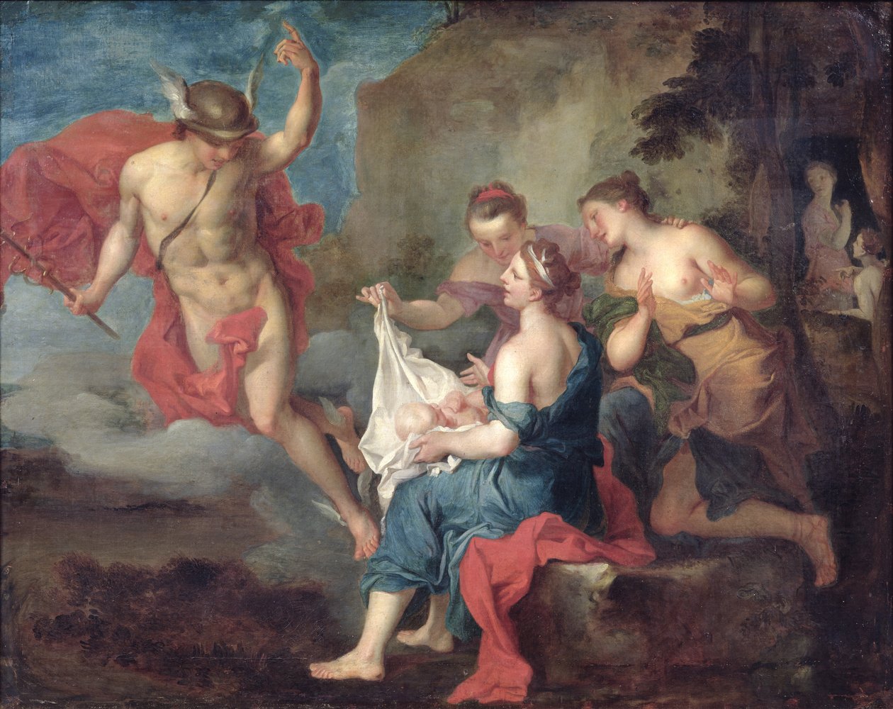 Bachus dostarczony do nimf nyskich autorstwa Jacques Francois Courtin