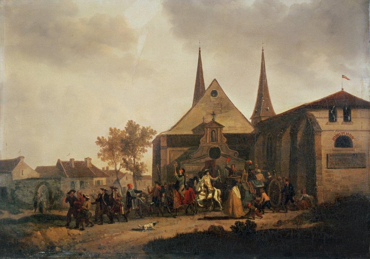Grabież kościoła podczas rewolucji autorstwa Jacques Francois Joseph Swebach