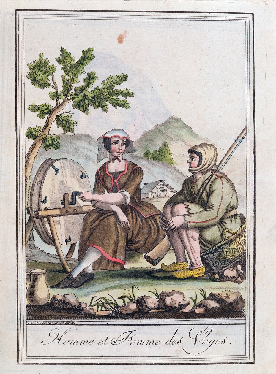 Mężczyzna i kobieta z Wogezów, z „Encyclopedie des Voyages”, 1796 autorstwa Jacques Grasset de Saint Sauveur
