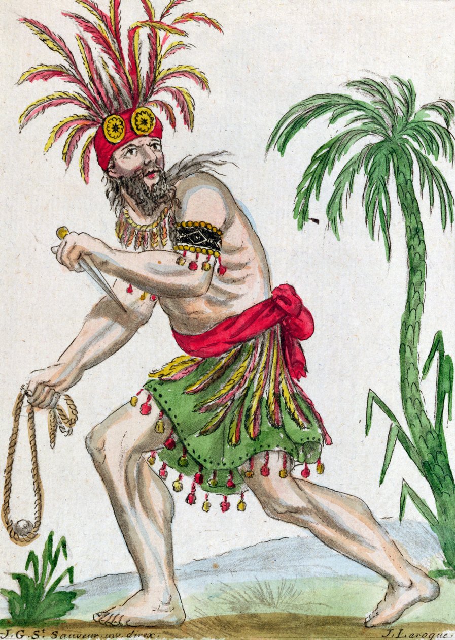 Dzikus z Wysp Markizów, z „Encylopedie des Voyages”, rytowany przez J. Laroque, 1796 autorstwa Jacques Grasset de Saint Sauveur
