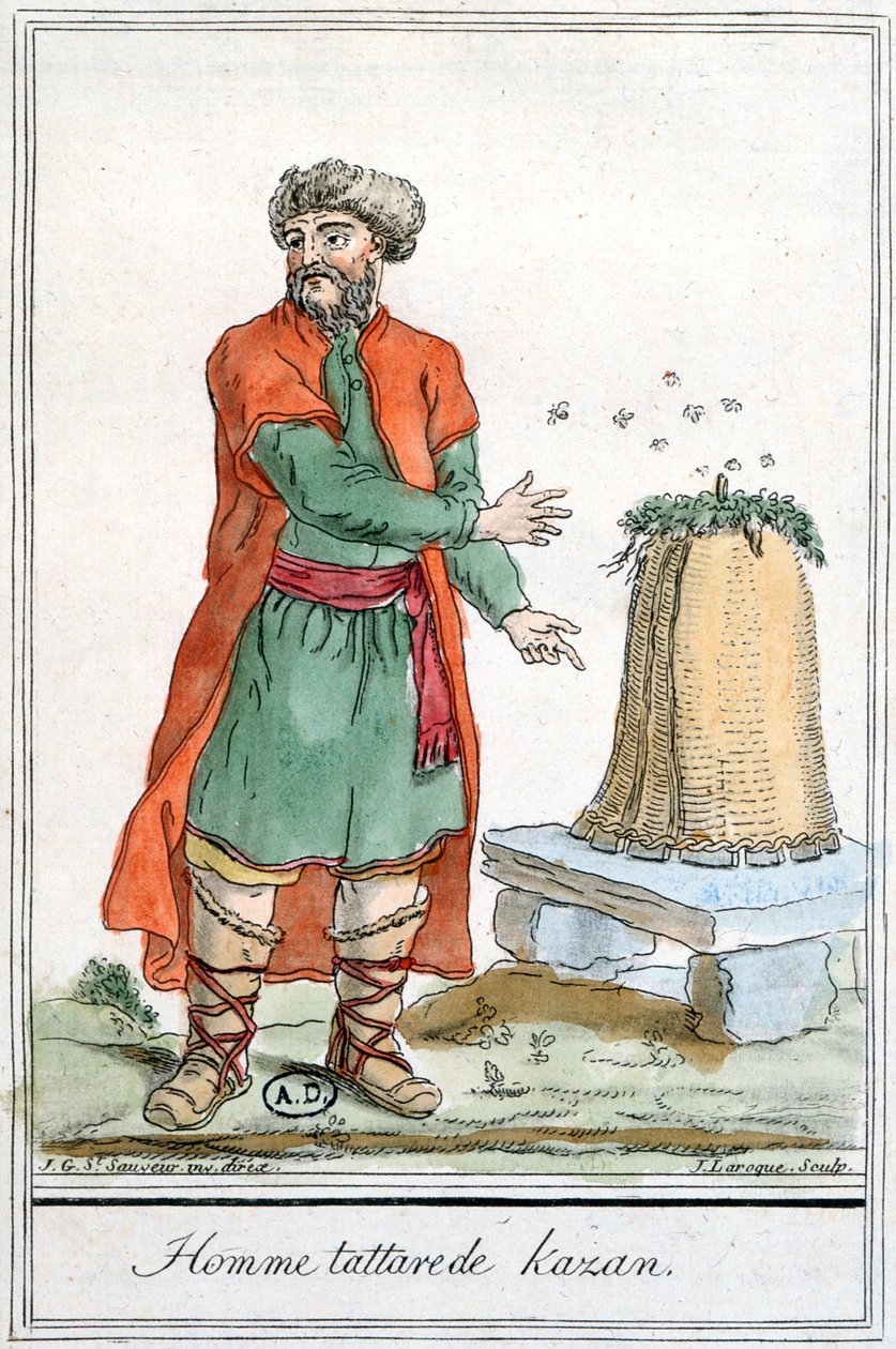 Tatar z Kazania z ulem, z „Encyclopedie des Voyages”, ryt. J. Laroque, 1796 autorstwa Jacques Grasset de Saint Sauveur