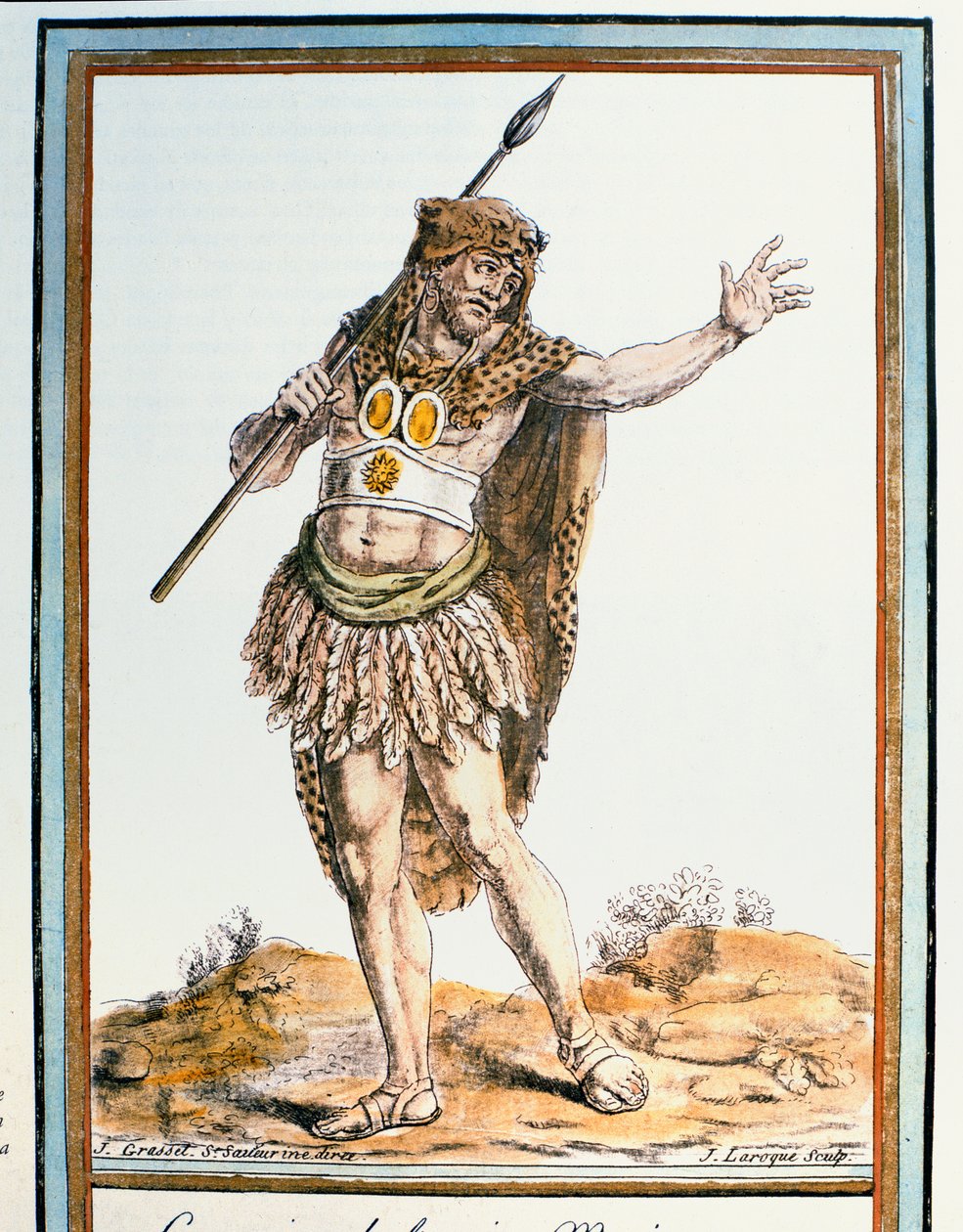 Wojownik starożytnego Meksyku, ilustracja z 