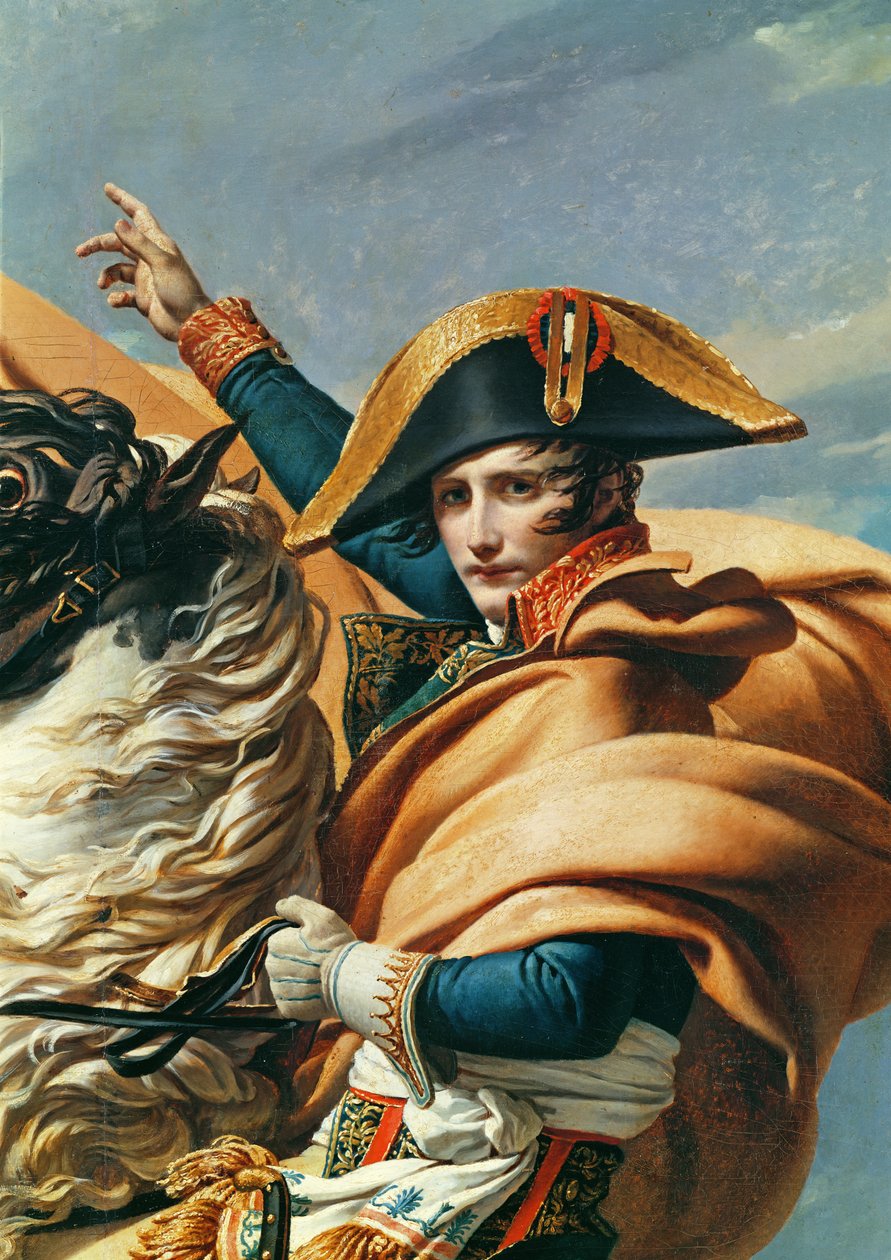 Bonaparte przekraczający Alpy (detal z 18491) autorstwa Jacques Louis David