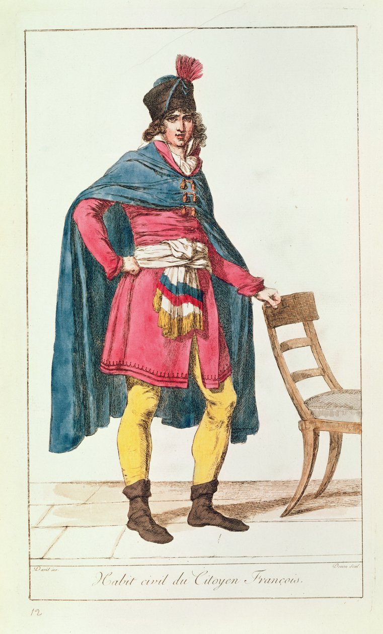 Strój cywilny dla obywatela Francji, grawerowany przez Vivant Dominique Denon autorstwa Jacques Louis David