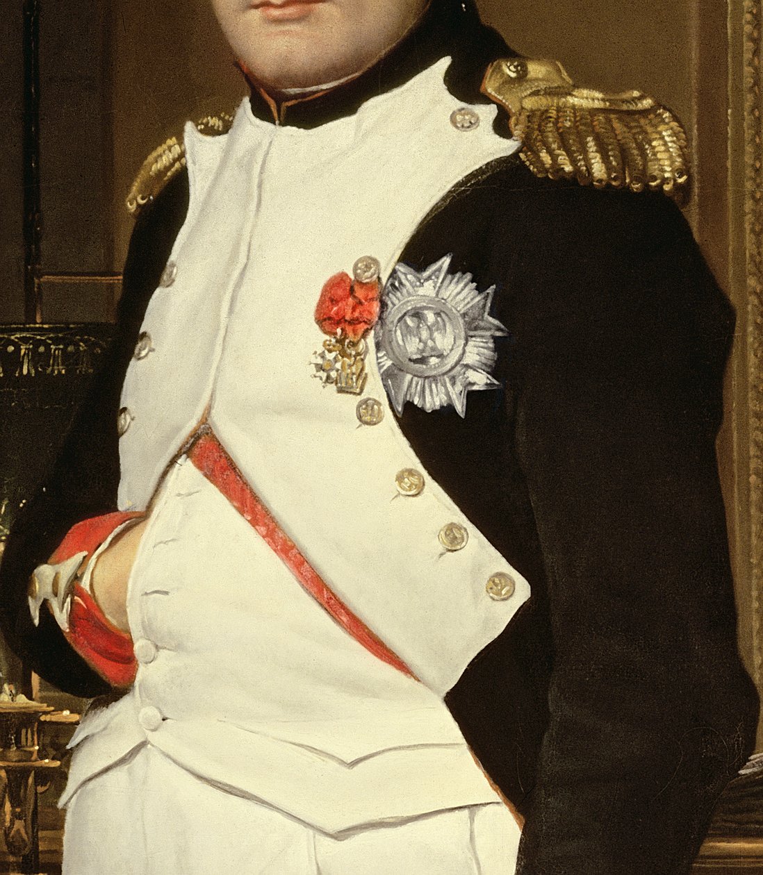 Fragment obrazu Napoleon Bonaparte w gabinecie, 1812 olej na płótnie, detal PHD 320 autorstwa Jacques Louis David