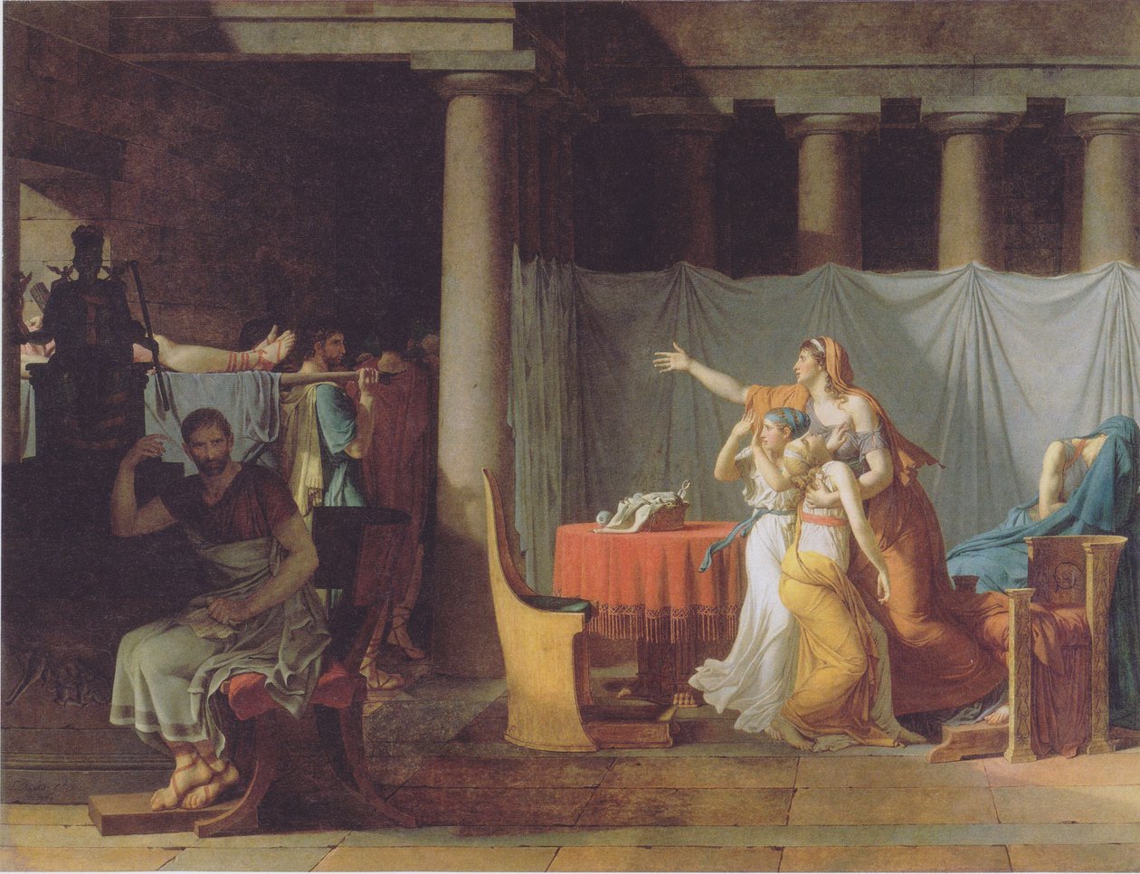 Liktorzy przynoszą Brutusowi ciała jego synów autorstwa Jacques Louis David