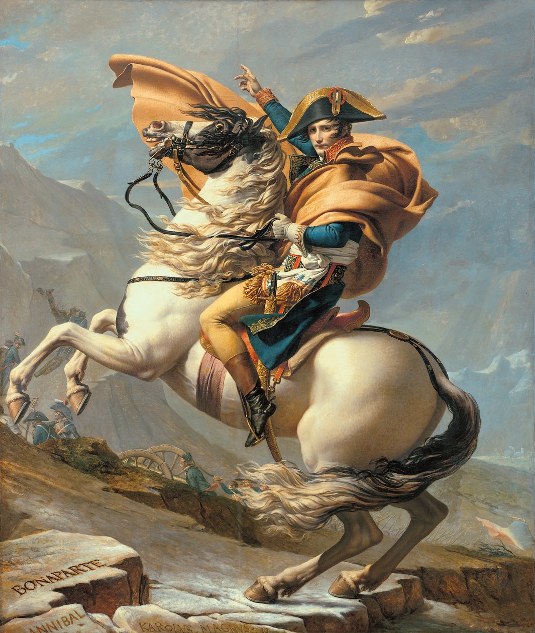 Napoleon (1769-1821) Przejście przez Alpy na przełęczy św. Bernarda, 20 maja 1800, c.1800-01 autorstwa Jacques Louis David