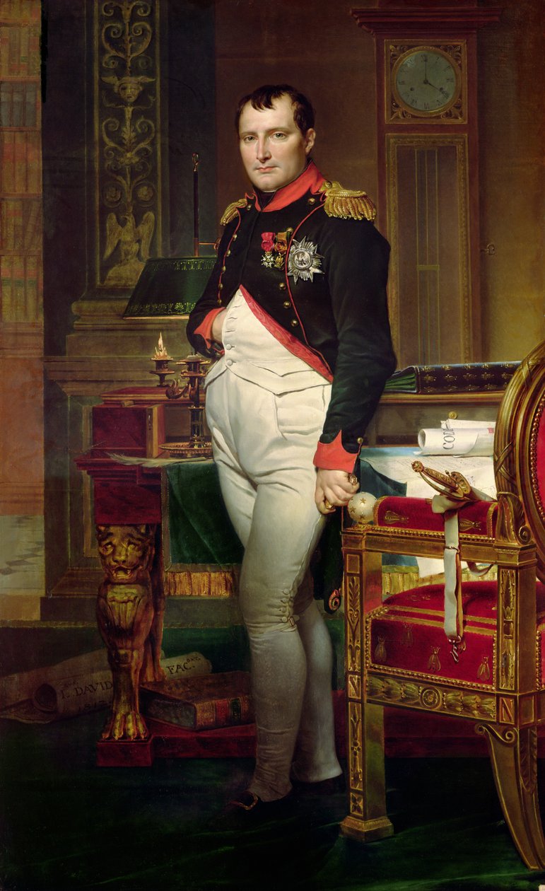Napoleon Bonaparte w swoim gabinecie w Tuileries, 1812 autorstwa Jacques Louis David