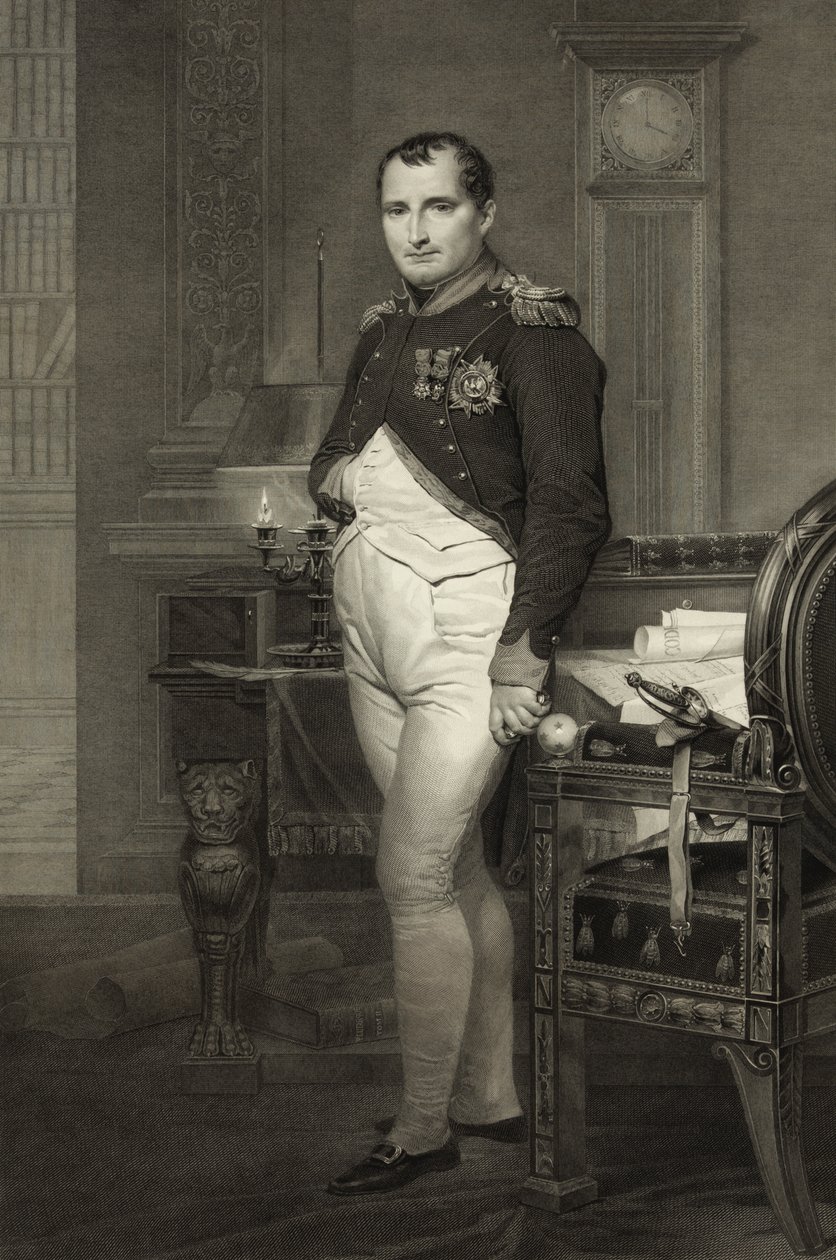 Napoleon I w swoim gabinecie, wyryte przez Jean Nicholas Laugier autorstwa Jacques Louis David
