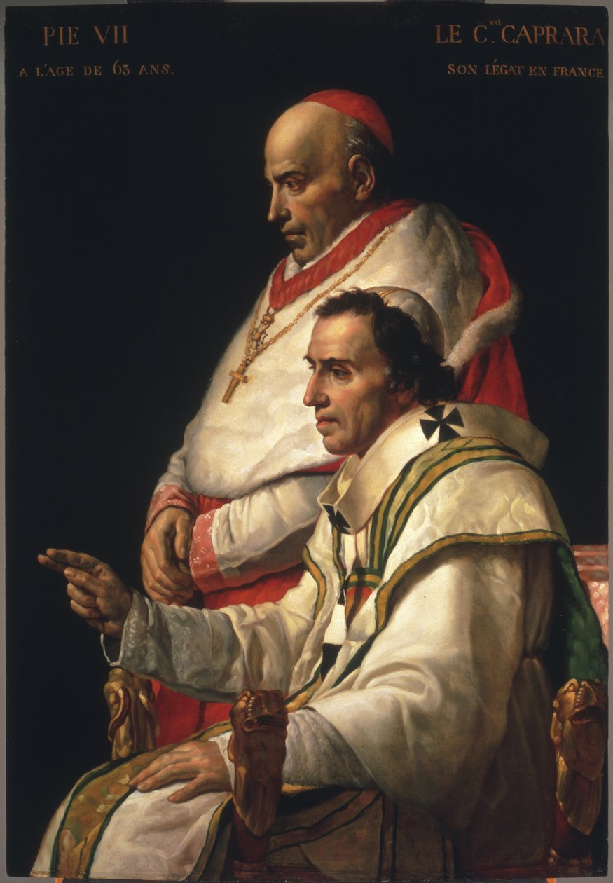 Portret papieża Piusa VII i kardynała Caprara autorstwa Jacques Louis David