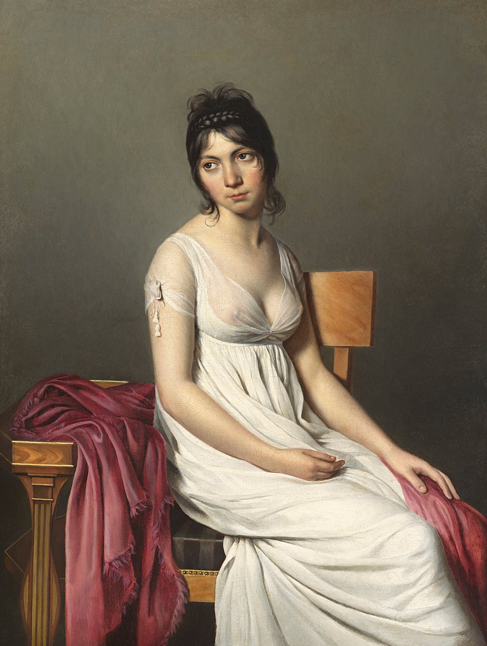 Portret młodej kobiety w bieli, ok. 1798 autorstwa Jacques Louis David