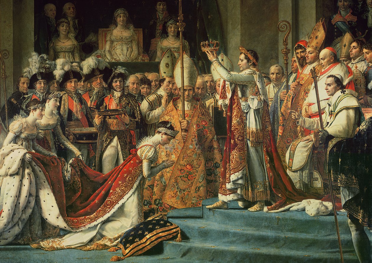Konsekracja cesarza Napoleona 1769-1821 i koronacja cesarzowej Józefiny 1763-1814 przez papieża Piusa VII, 2 grudnia 1804, 1806-07 olej na płótnie, sygn. 18412 autorstwa Jacques Louis David