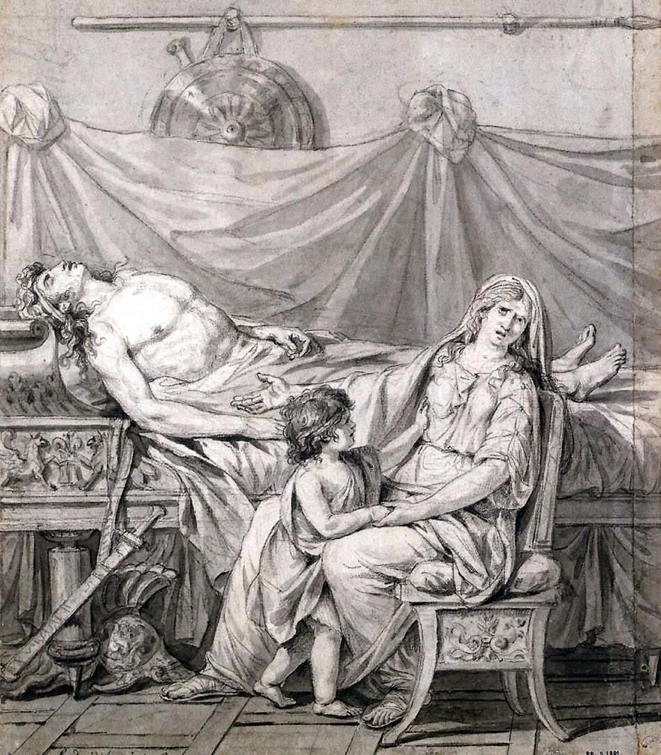 Smutek Andromachy autorstwa Jacques Louis David
