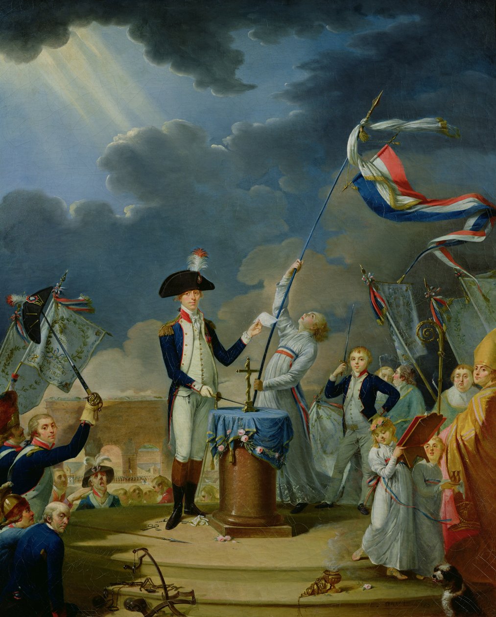 Przysięga Lafayette na Festiwalu Federacji, 14 lipca 1790, 1791 autorstwa Jacques Louis David
