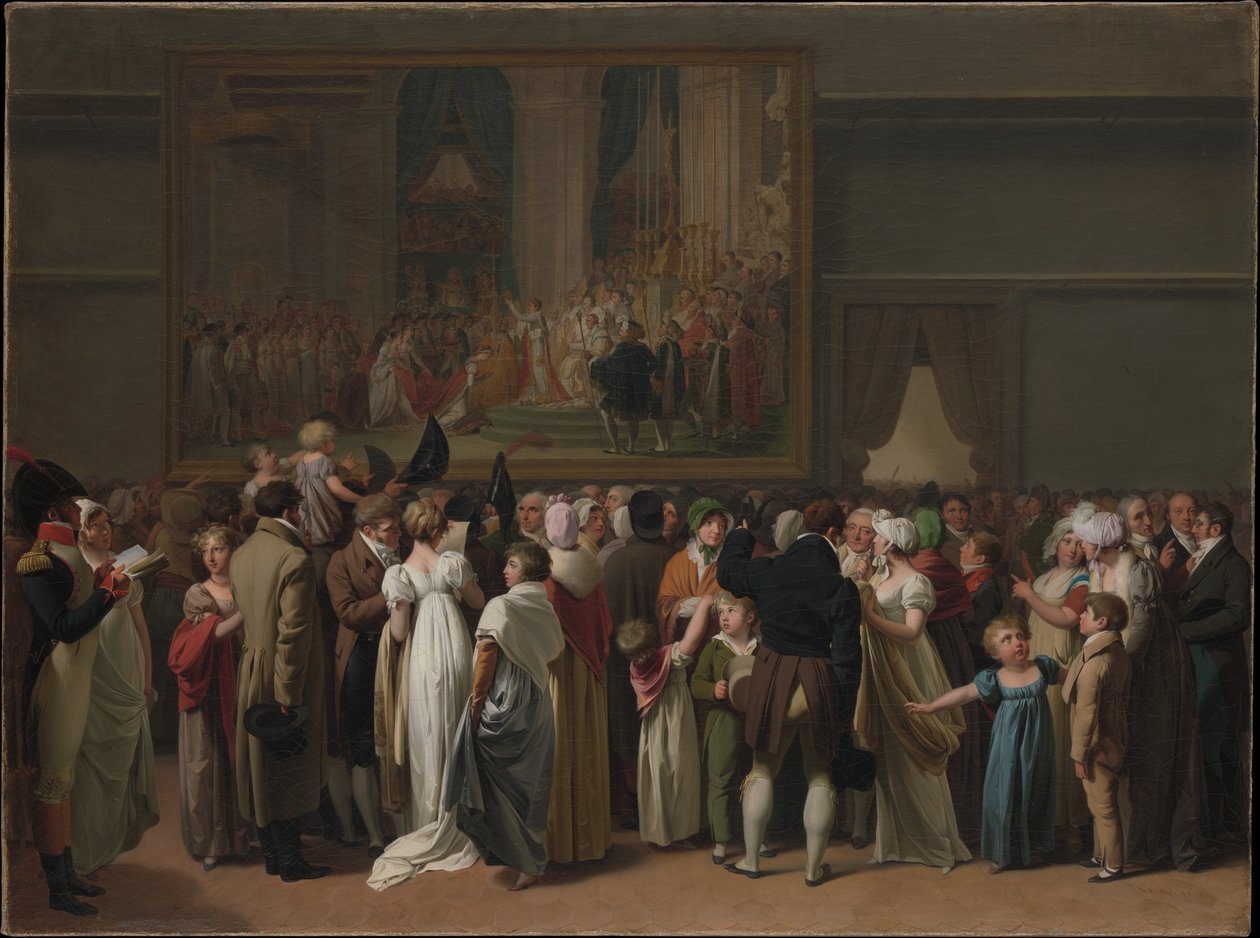 Publiczne oglądanie koronacji Dawida w Luwrze autorstwa Jacques Louis David