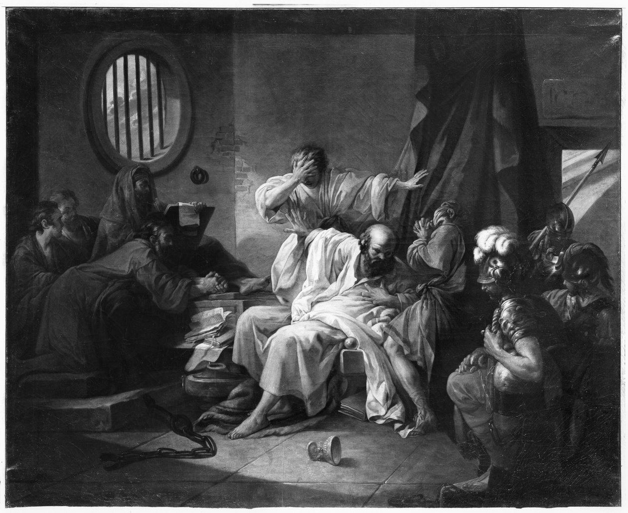 Śmierć Sokratesa (470-499 pne) 1762 autorstwa Jacques Philippe Joseph de Saint Quentin