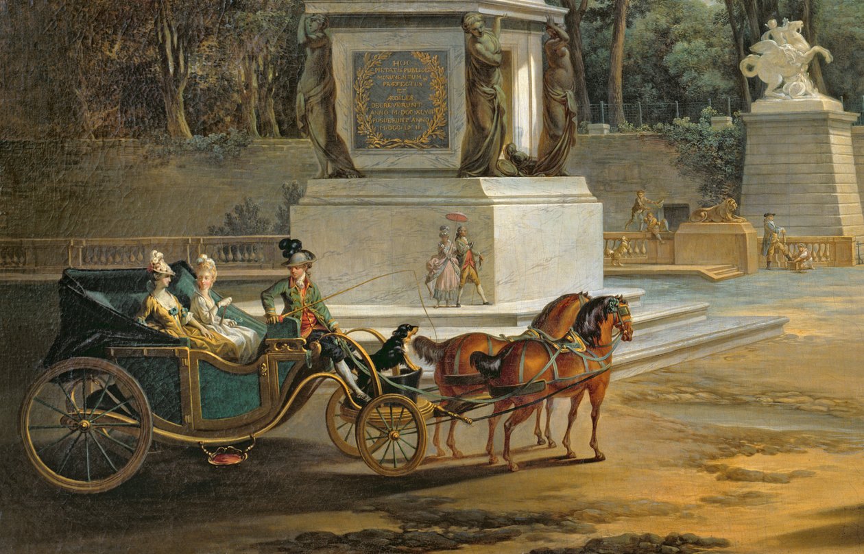 Wejście do Tuileries od Placu Ludwika XV w Paryżu, ok. 1775 (detal z 209920) autorstwa Jacques Philippe Joseph de Saint Quentin