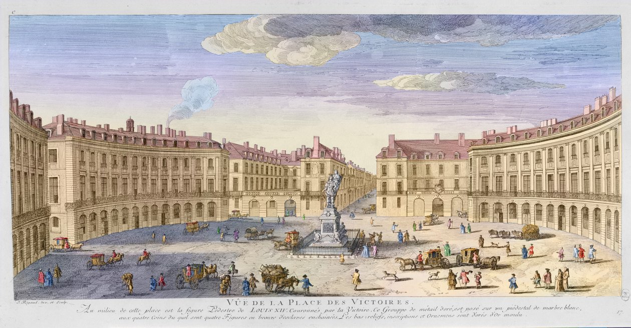 Place des Victoires, Paryż (późniejsze zabarwienie) autorstwa Jacques Rigaud