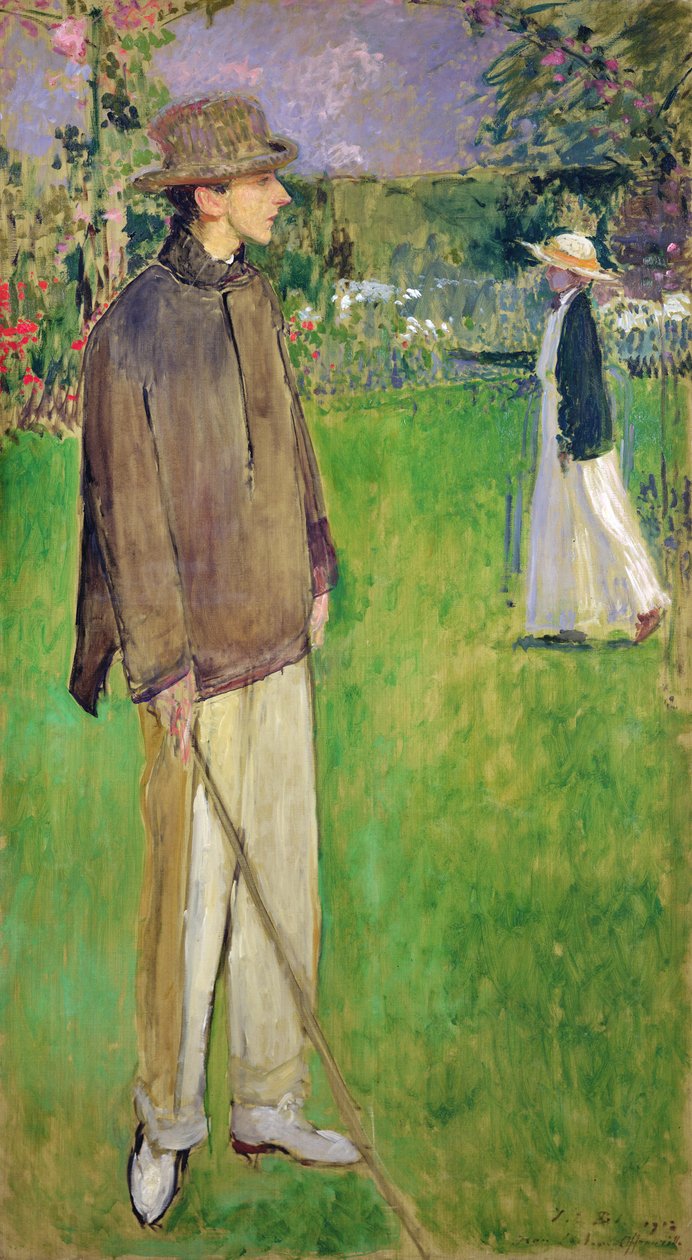 Studium do pełnometrażowego portretu Jeana Cocteau (1889-1963) w Offranville, 1912 autorstwa Jacques Emile Blanche