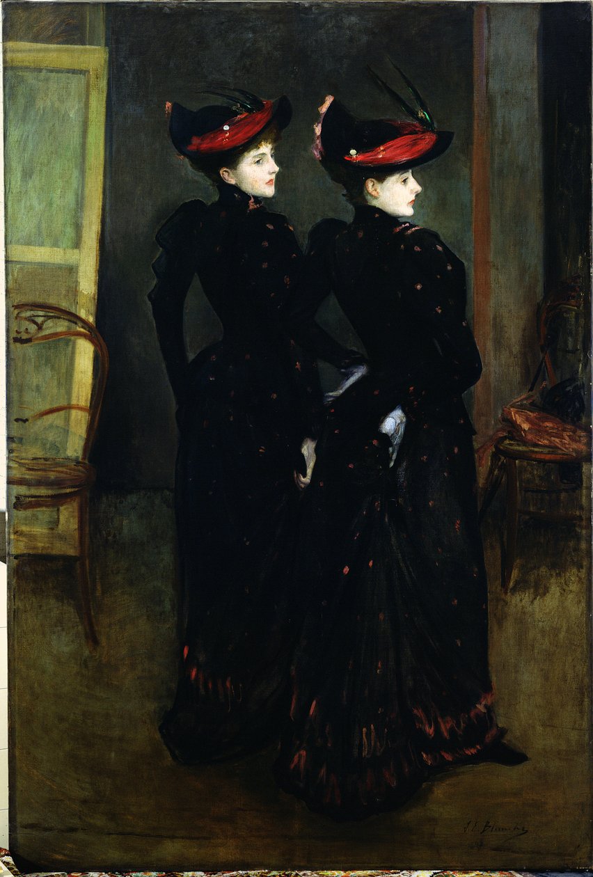 Dziewczyny Savile-Clark (olej na płótnie) autorstwa Jacques Emile Blanche
