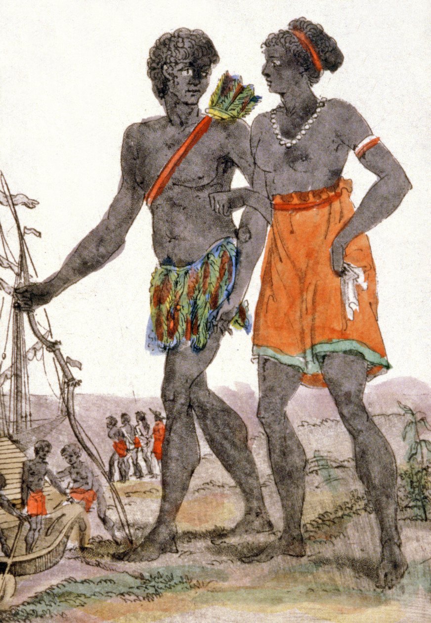Mężczyzna i kobieta z Senegalu autorstwa Jacques (after) Grasset de Saint Sauveur