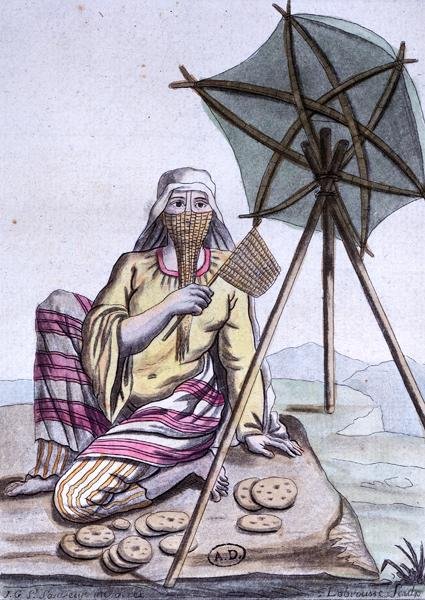 Arabka z pustyni sprzedająca chleb, z „Encyclopedie des Voyages”, sztychowana przez Labrousse autorstwa Jacques (after) Grasset de Saint Sauveur
