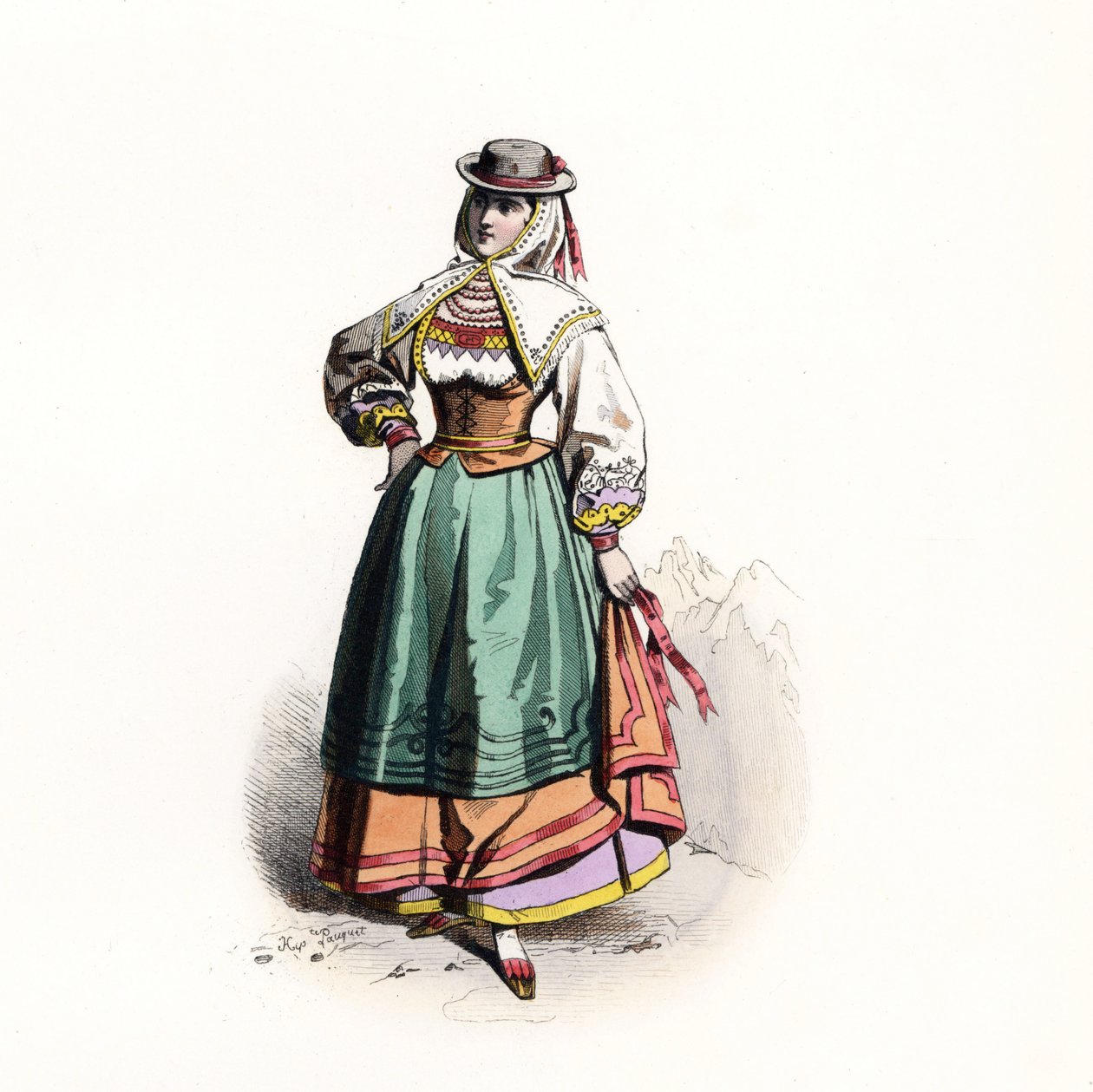 Kobieta z Salamanki, Hiszpania autorstwa Jacques (after) Grasset de Saint Sauveur