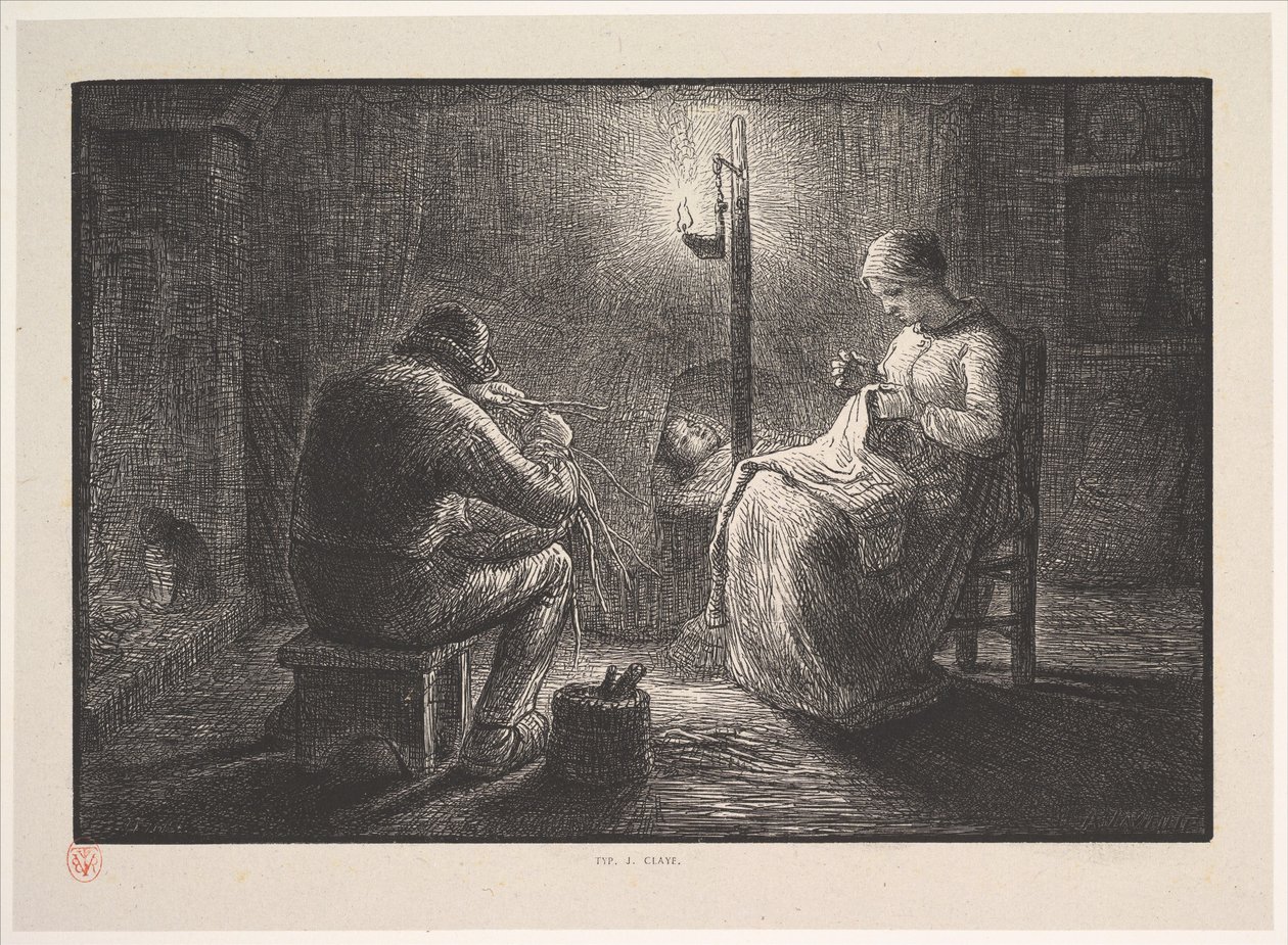 Noc, z cyklu Cztery pory dnia, 1830-75. autorstwa Jacques Adrien Lavieille