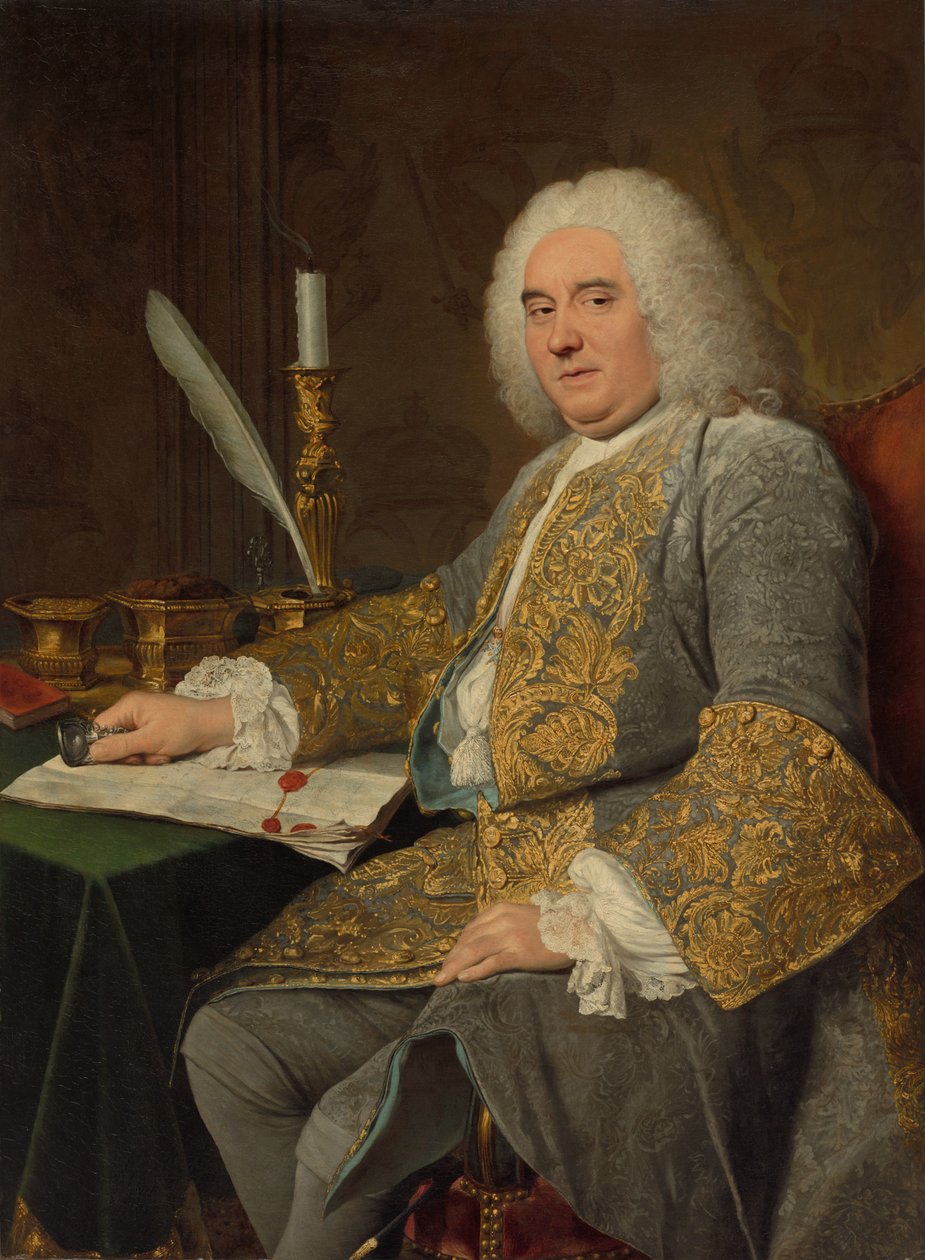 Portret Jeana-Gabriela du Theila podczas podpisywania traktatu wiedeńskiego autorstwa Jacques André Joseph Aved