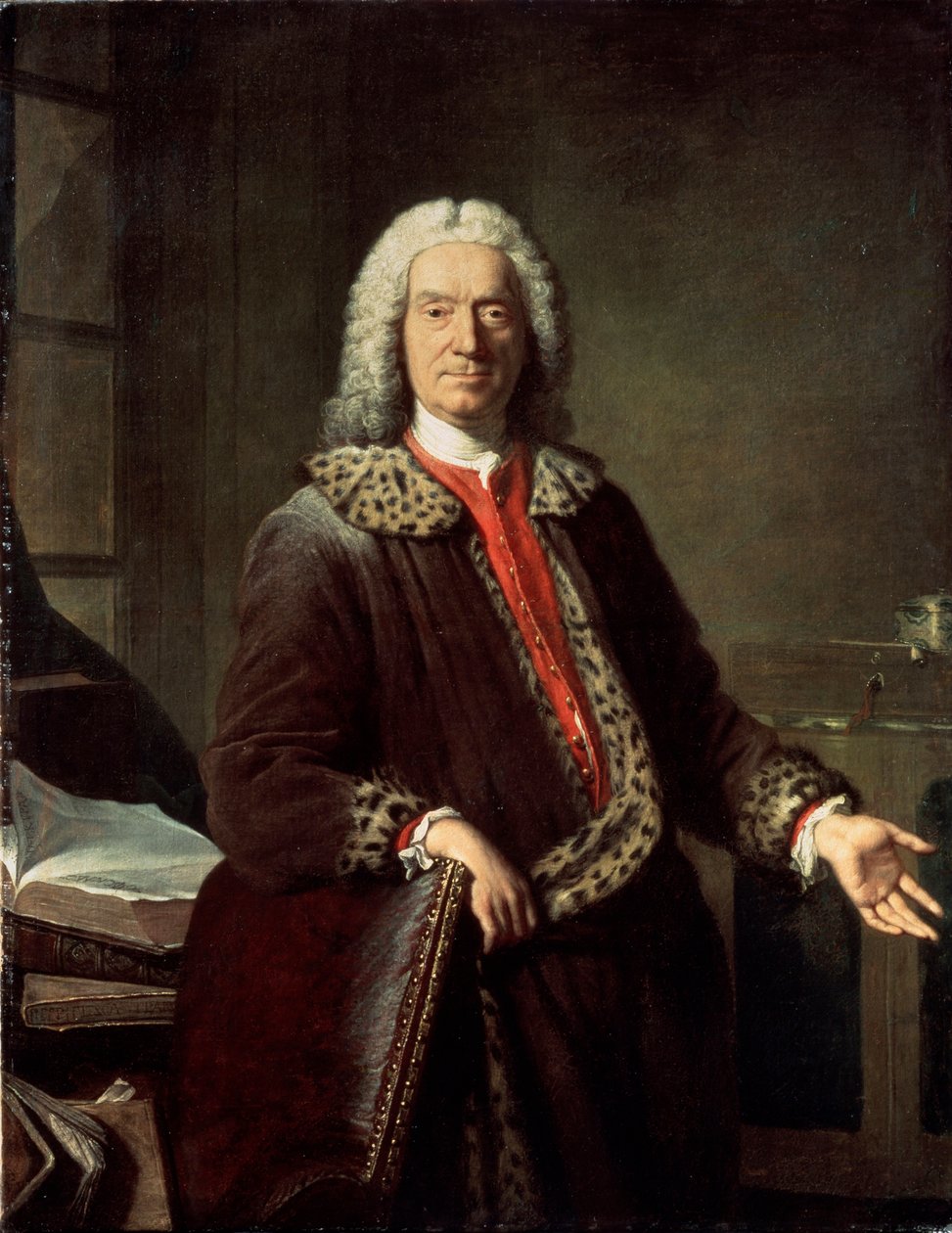 Portret poety i tragika Prospera Jolyota de Crébillon, 1746 autorstwa Jacques Andre Joseph Camelot Aved