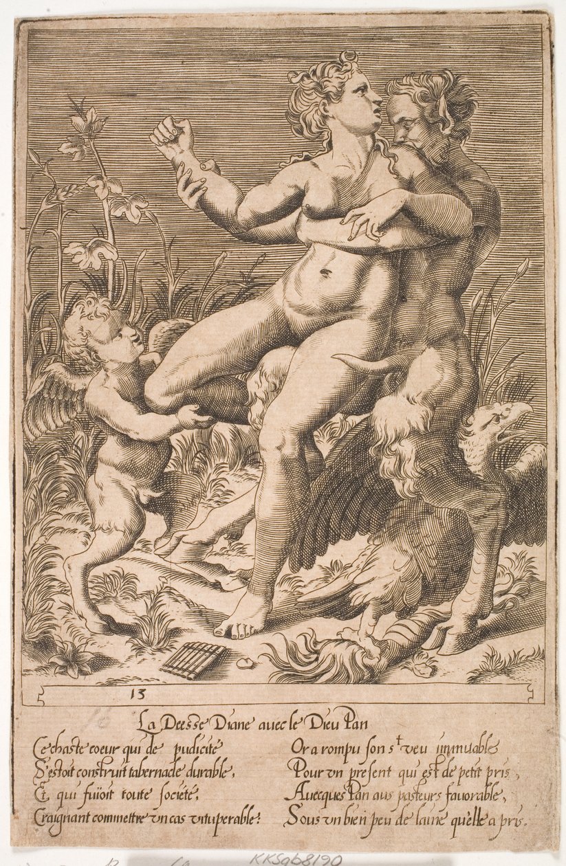 Diana i Pan autorstwa Jacques Androuet Ducerceau d.Æ.