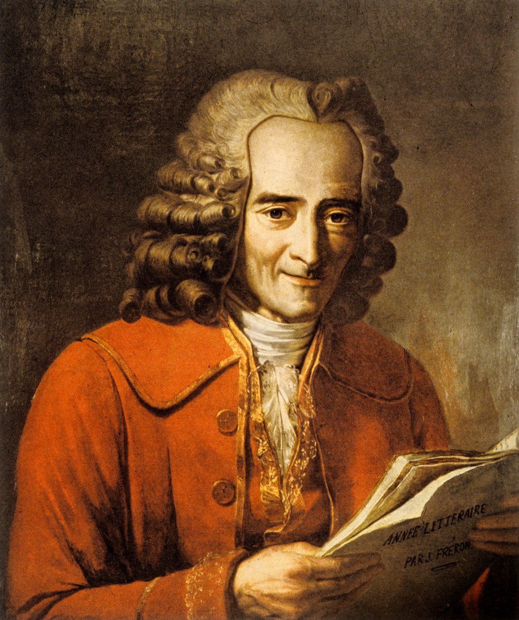 Francois Marie Arouet, dit Voltaire (1694-1778) francuski pisarz i filozof (litografia) autorstwa Jacques Augustin Catherine (after) Pajou