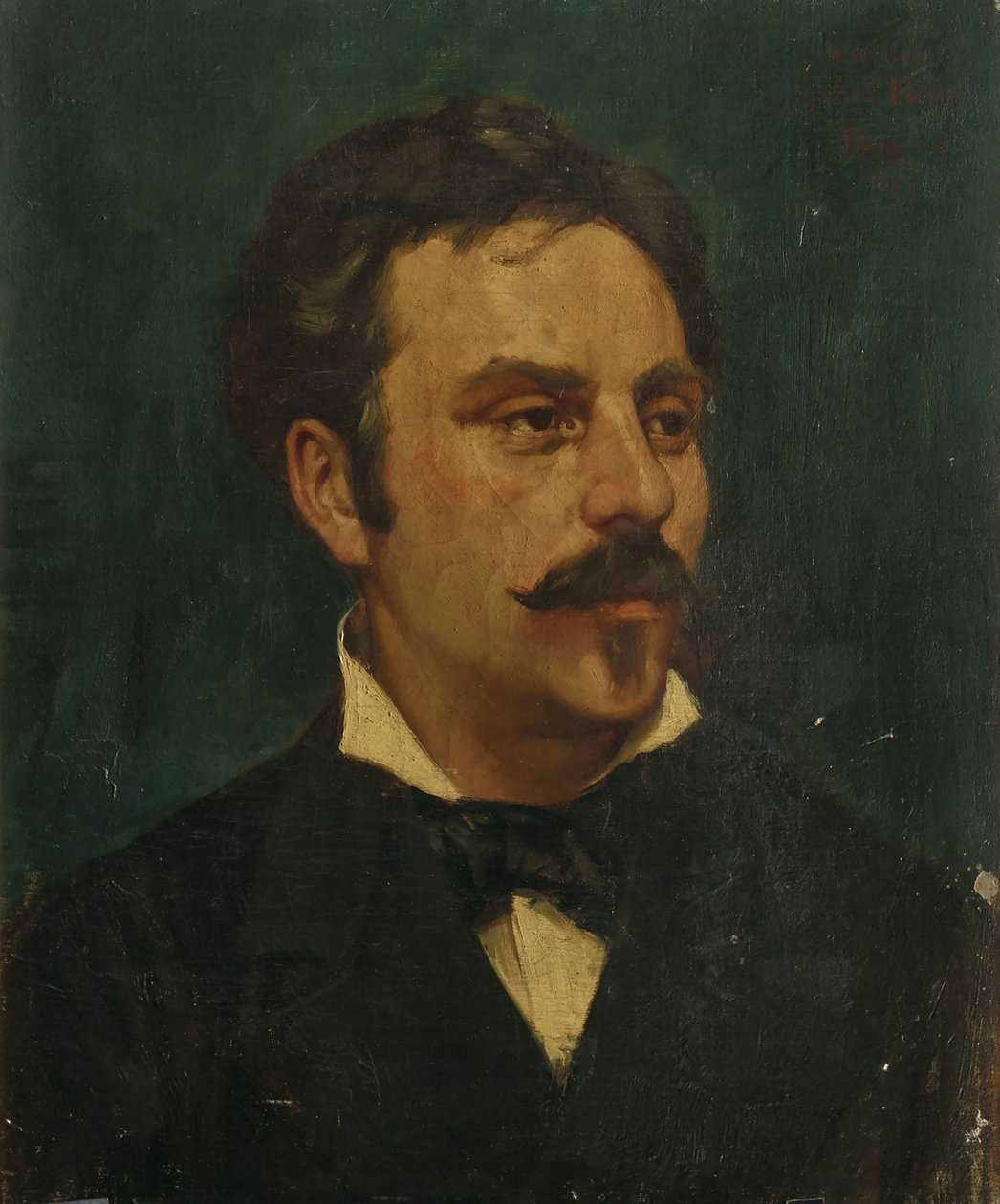 Portret kompozytora Gabriela Fauré 1845-1924, 1878. autorstwa Jacques Baugnies