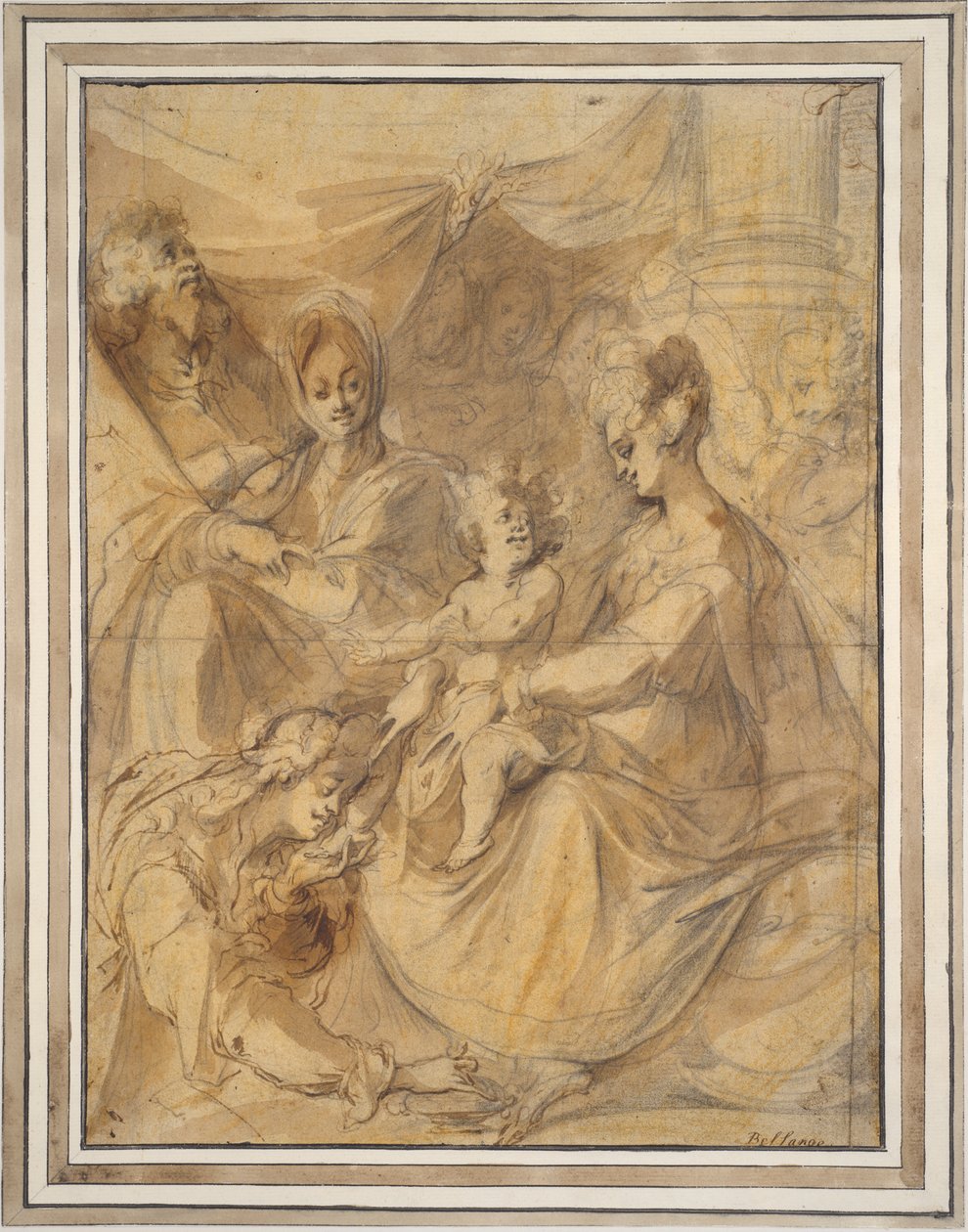 Święta rodzina ze św. Anną i Marią Magdaleną autorstwa Jacques Bellange