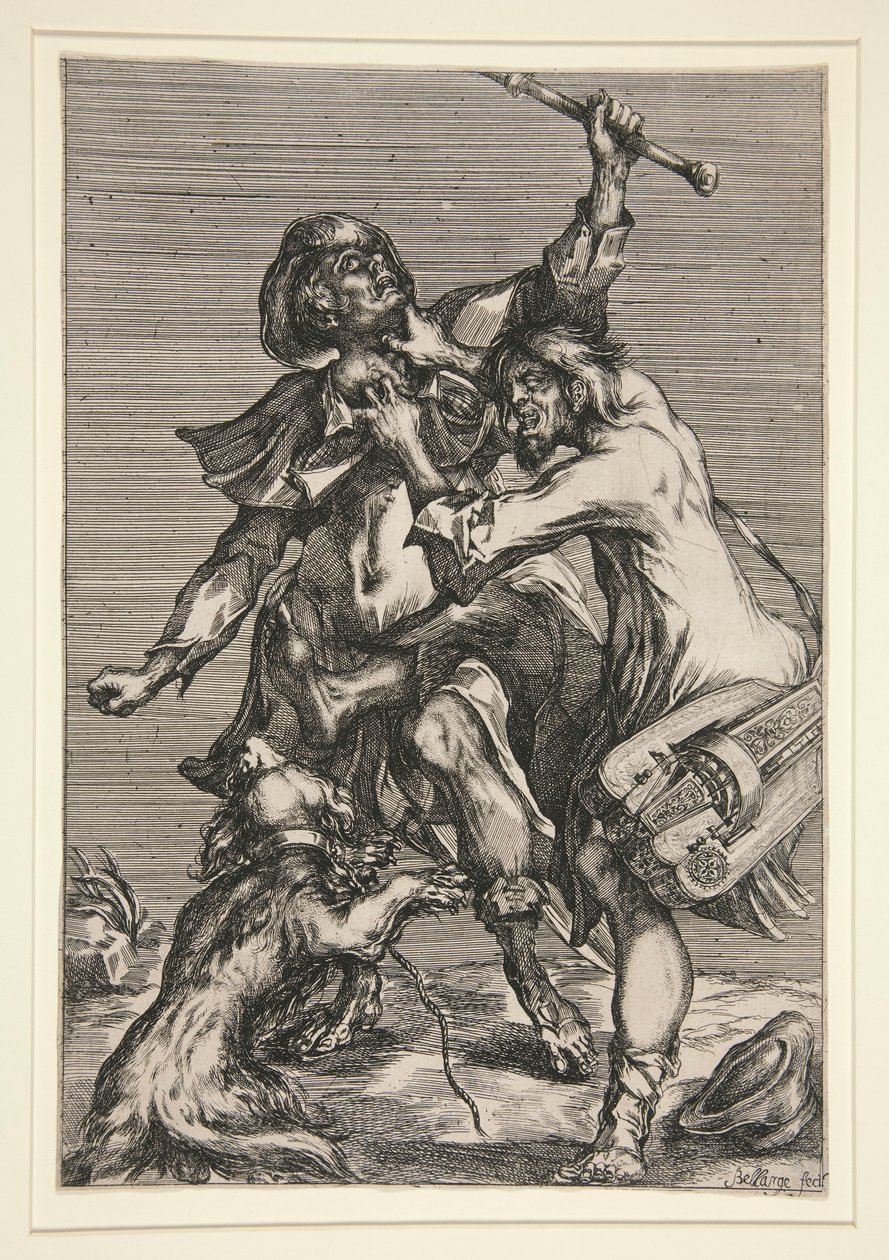 Żebrak i muzyk uliczny (lub walka dwóch włóczęgów) autorstwa Jacques Bellange