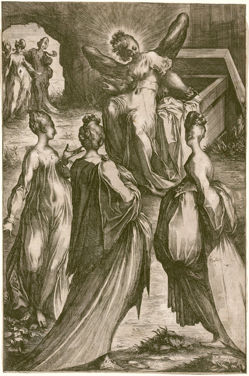 Trzy Marie przy grobie. autorstwa Jacques Bellange