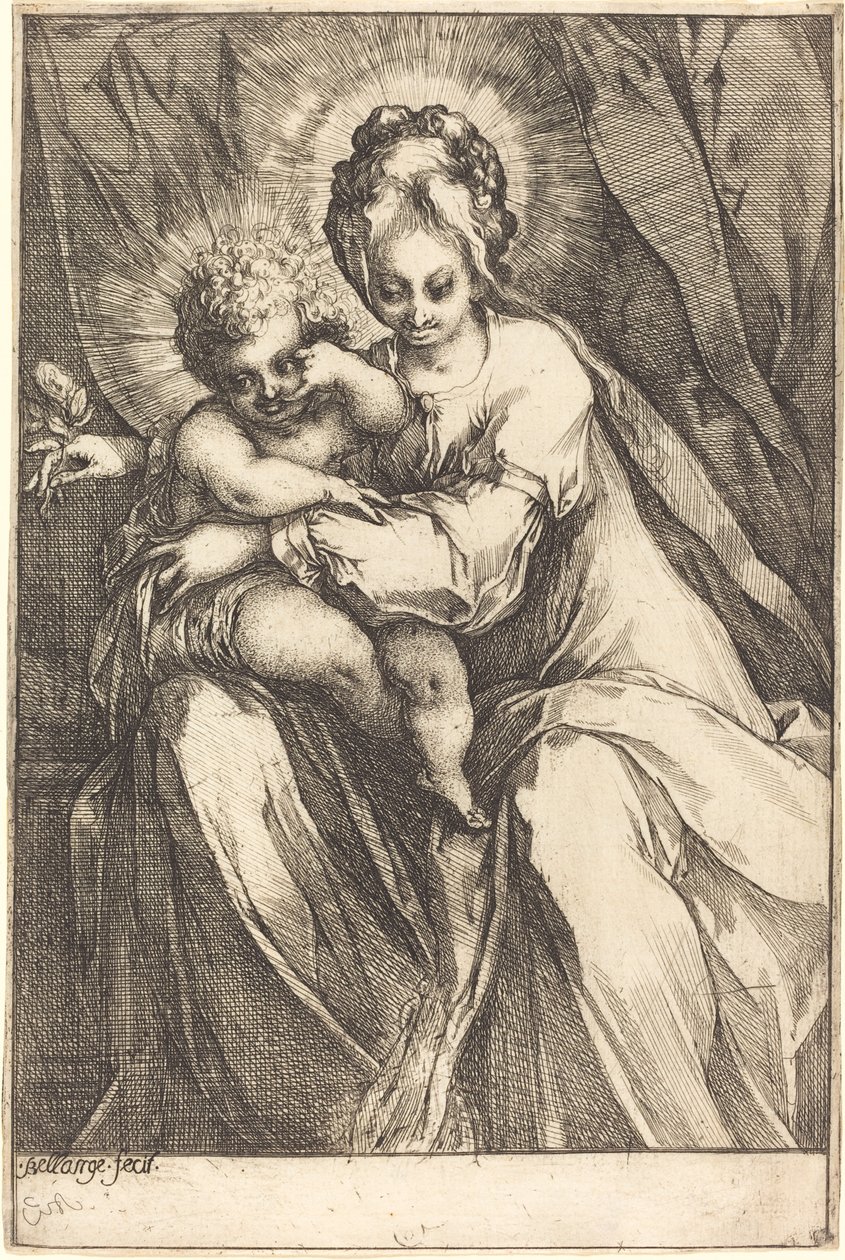 Dziewica z Dzieciątkiem z różą, c. 16161617. autorstwa Jacques Bellange