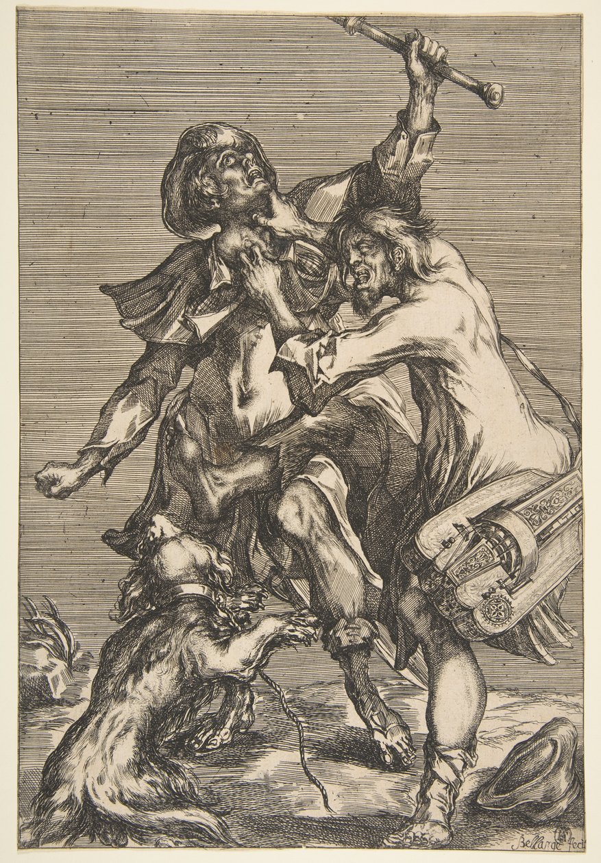 Dwóch walczących żebraków, 1612-16. autorstwa Jacques Bellange