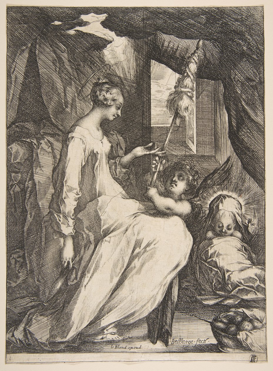 Dziewica z Dzieciątkiem z Aniołem, 1612-16. autorstwa Jacques Bellange