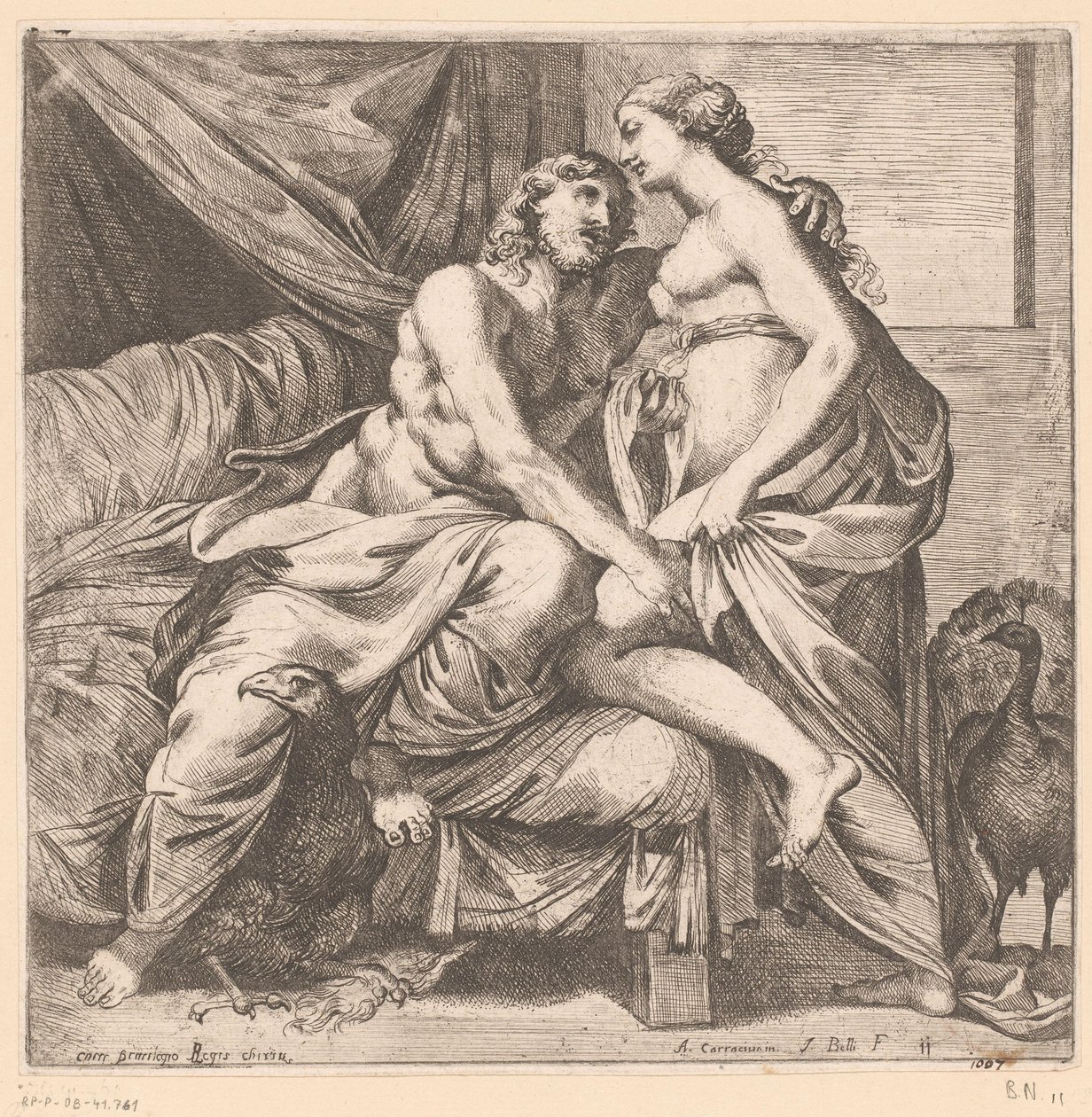 Jowisz i Juno Sceny mitologiczne po freskach w Palazzo Farnese w Rzymie (tytuł serii) autorstwa Jacques Belly