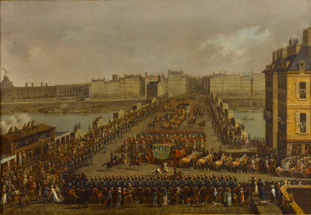 Procesja cesarska w drodze na koronację 2 grudnia 1804 r. 1805 r. autorstwa Jacques Bertaux