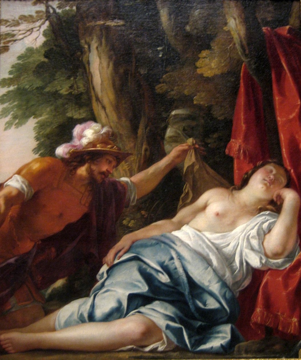 Francuski:  Mars et la vierge vestale Mars i dziewica westalka autorstwa Jacques Blanchard