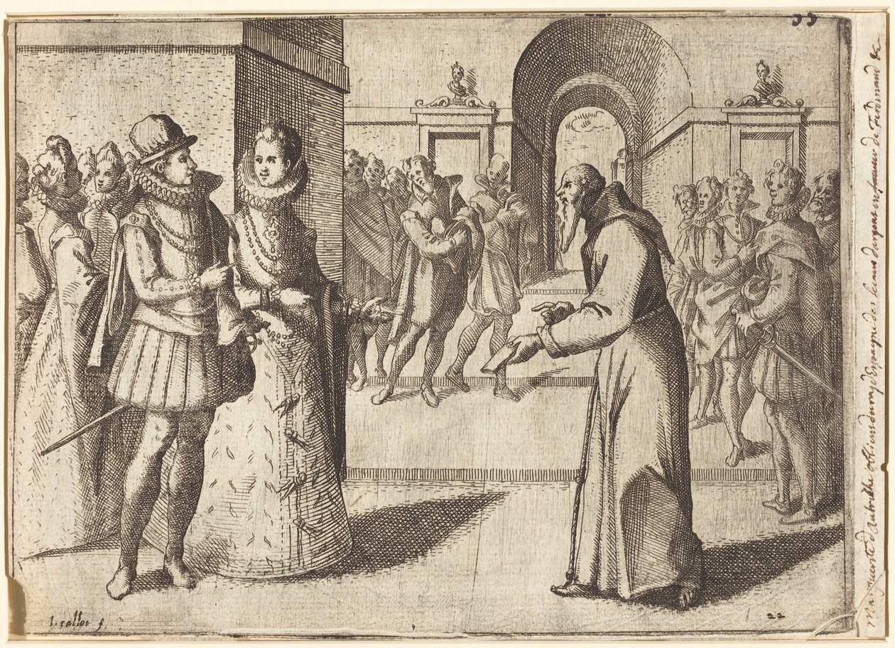 Kapucyn przynosi podziękowania króla Bawarii [recto] autorstwa Jacques Callot