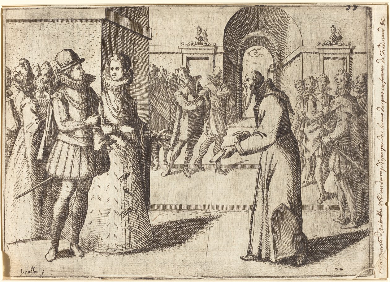 Kapucyn dziękujący królowi Bawarii [recto] autorstwa Jacques Callot