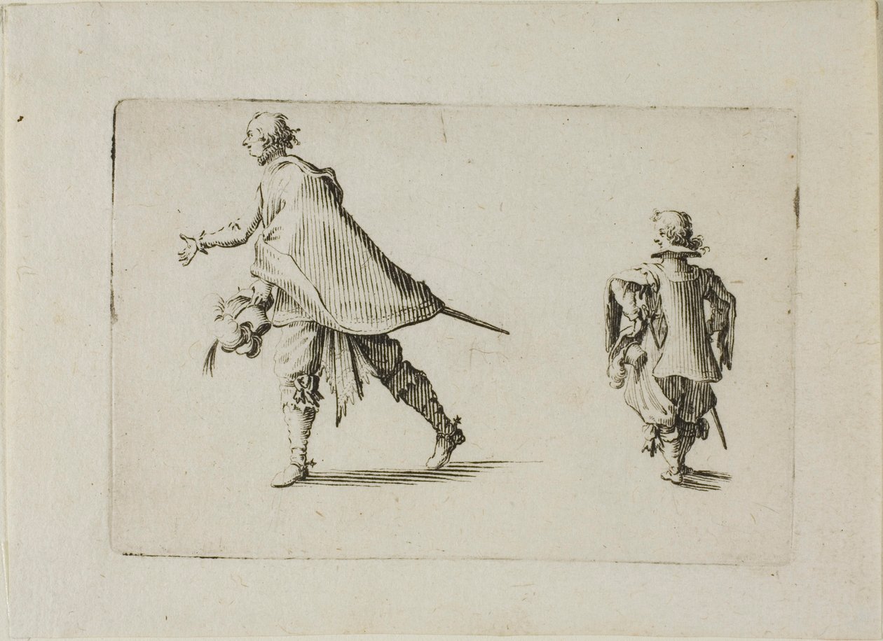 Dżentelmen i jego stronnik, z Kaprysów autorstwa Jacques Callot