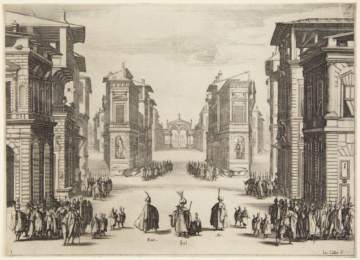 Akt 1, z serii Soliman autorstwa Jacques Callot