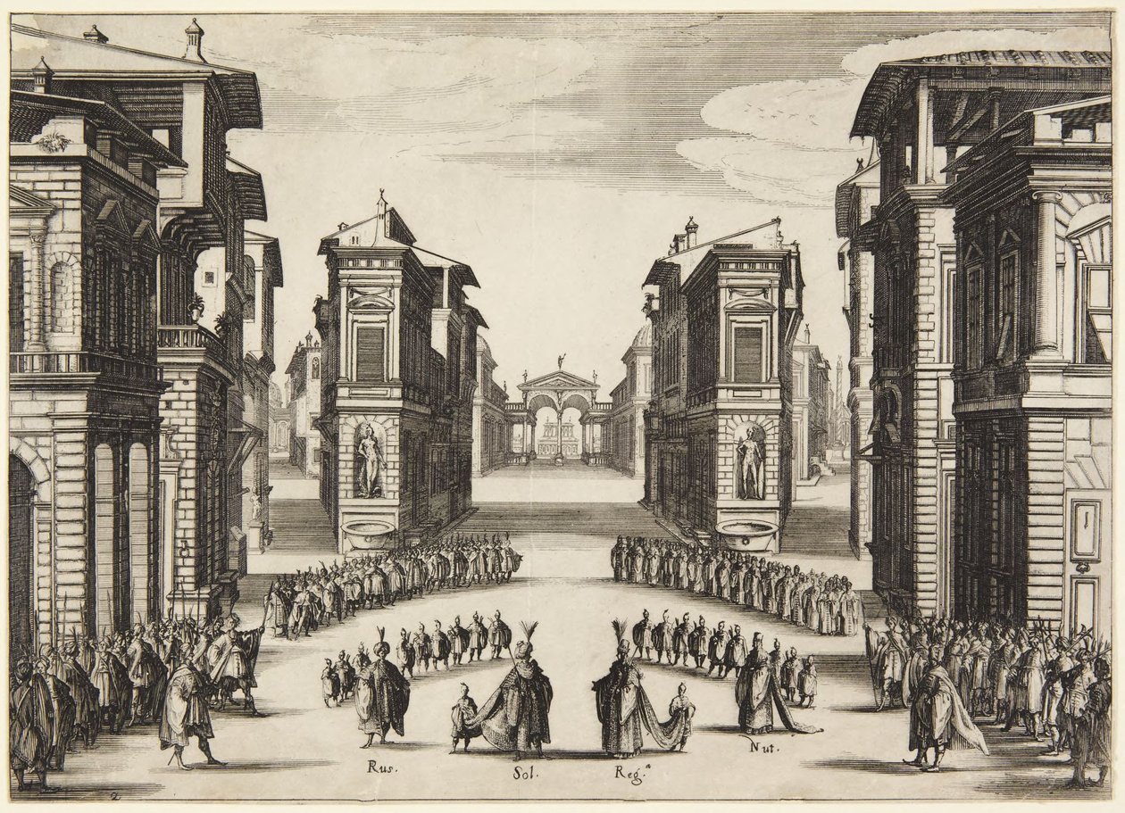 Akt 2 z cyklu „Soliman” autorstwa Jacques Callot